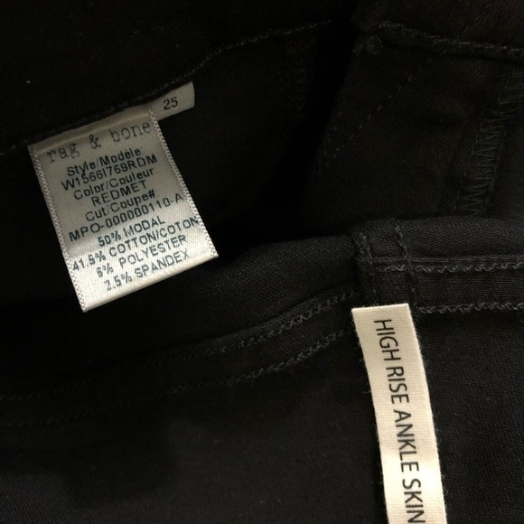 Rag & Bone High Rise Ankle Burgundy Jeans 25 - Picture 7 of 8